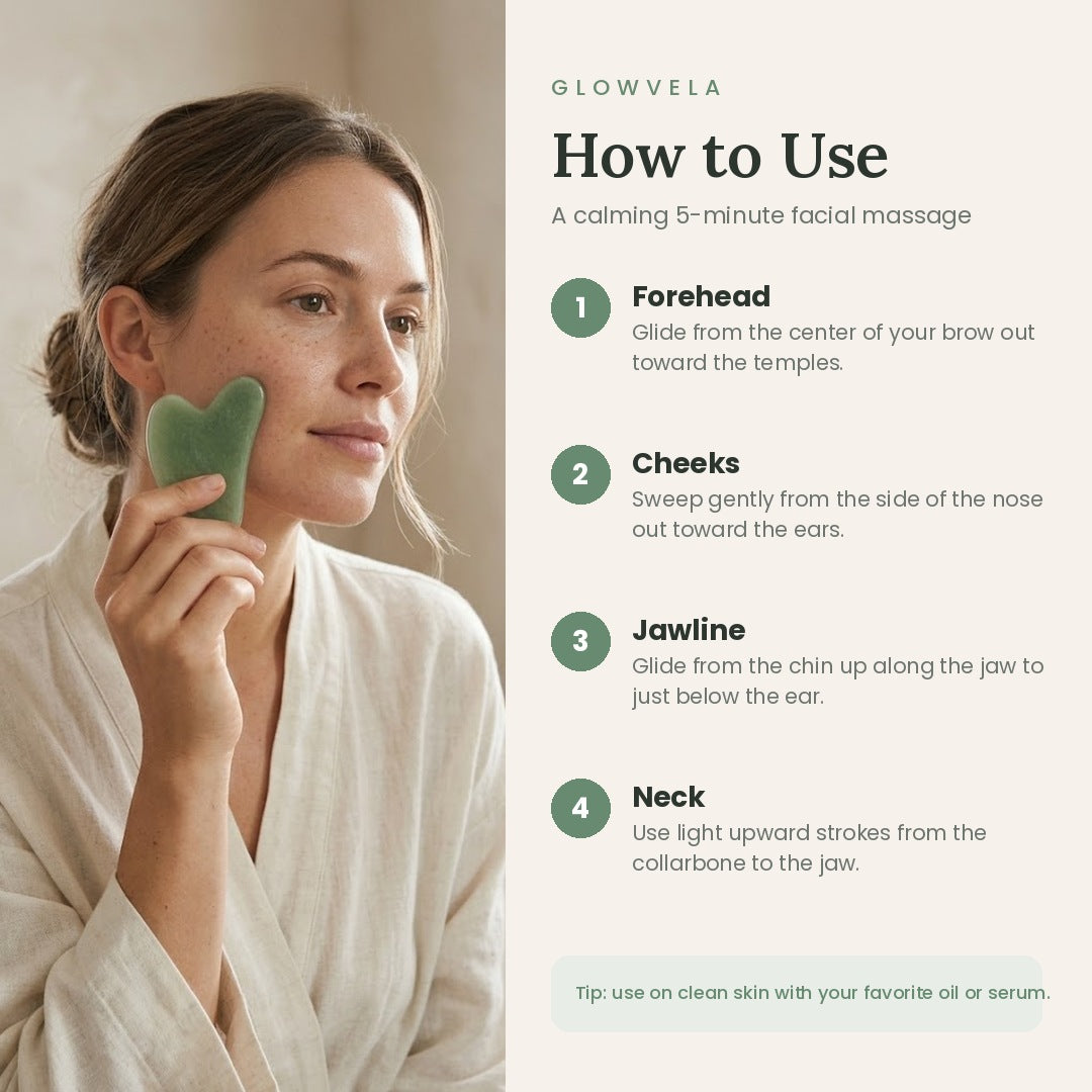 Glowvela Facial Roller & Gua Sha Set