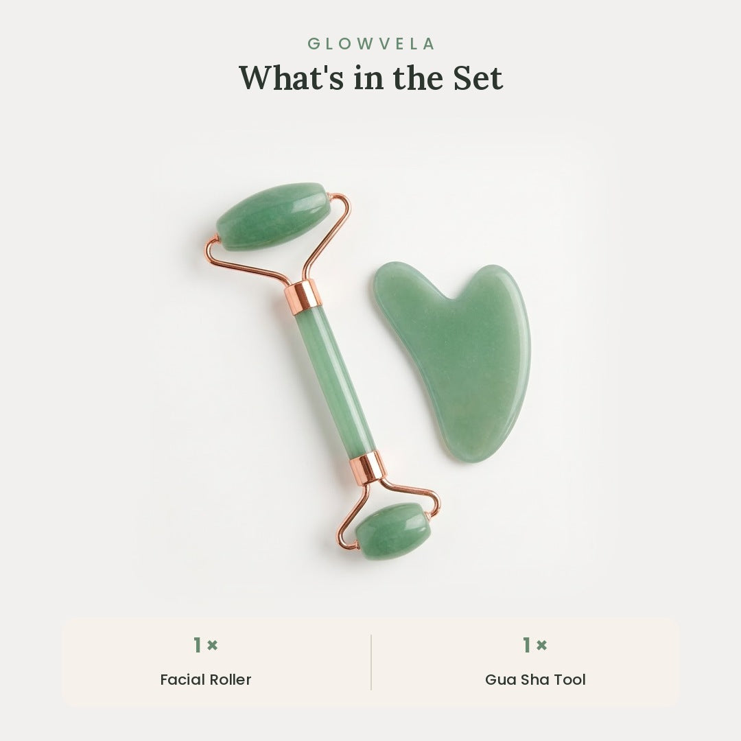 Glowvela Facial Roller & Gua Sha Set